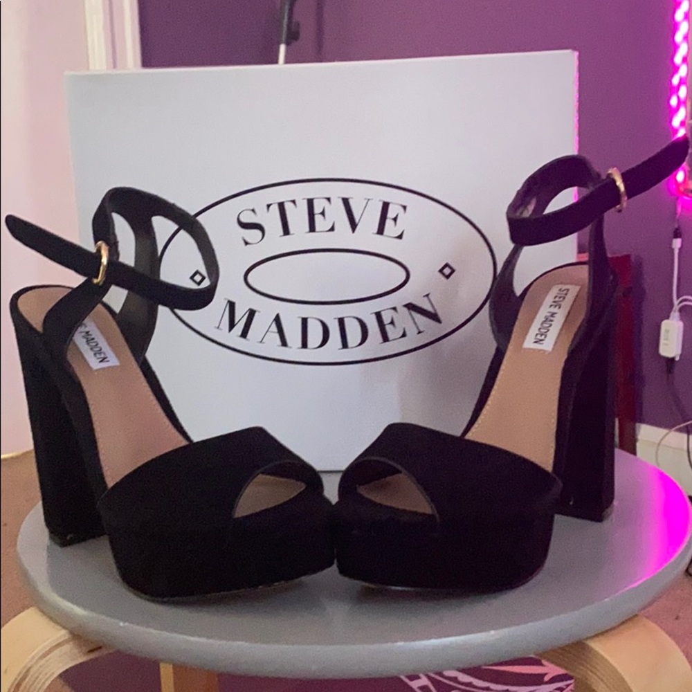 Steve Madden - Madeline Black Suede Heels